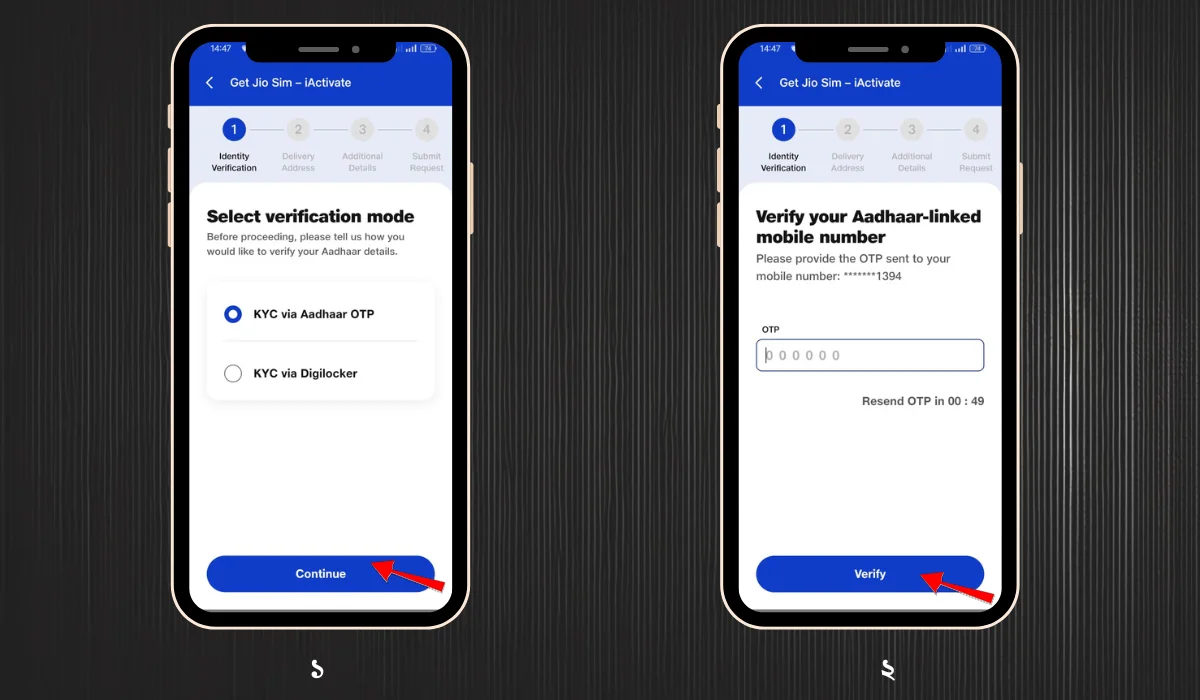 complete KYC via Aadhaar