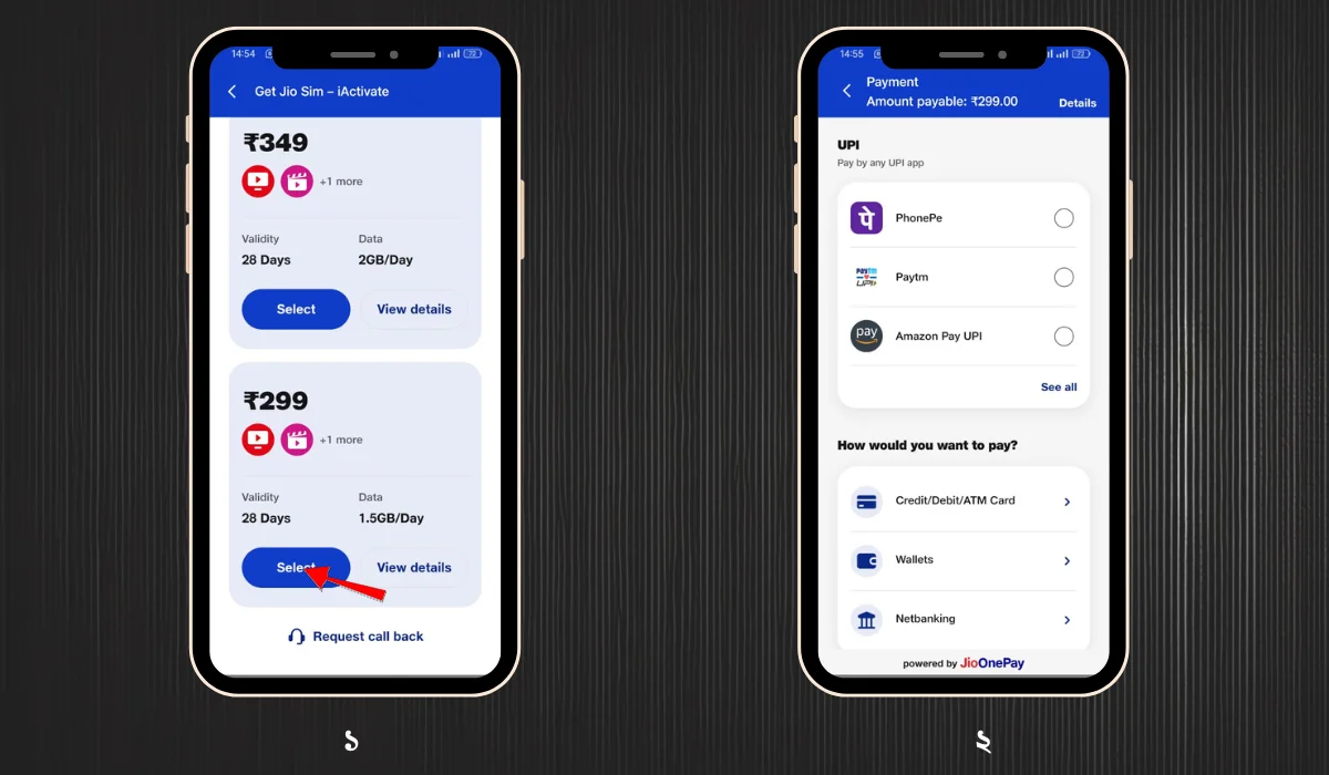select plan and payment